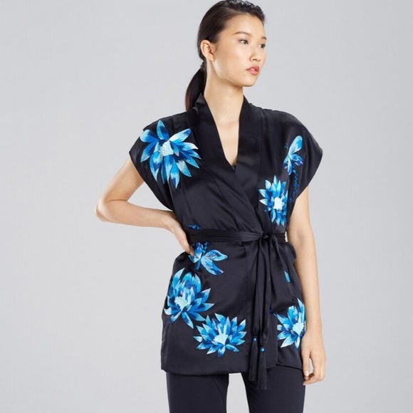 NWT Josie Natori Lotus embroidery vest/robe size Large Retail $998 - Picture 1 of 8
